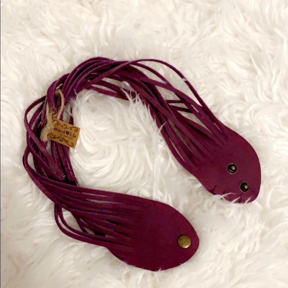 Purple faux leather choker